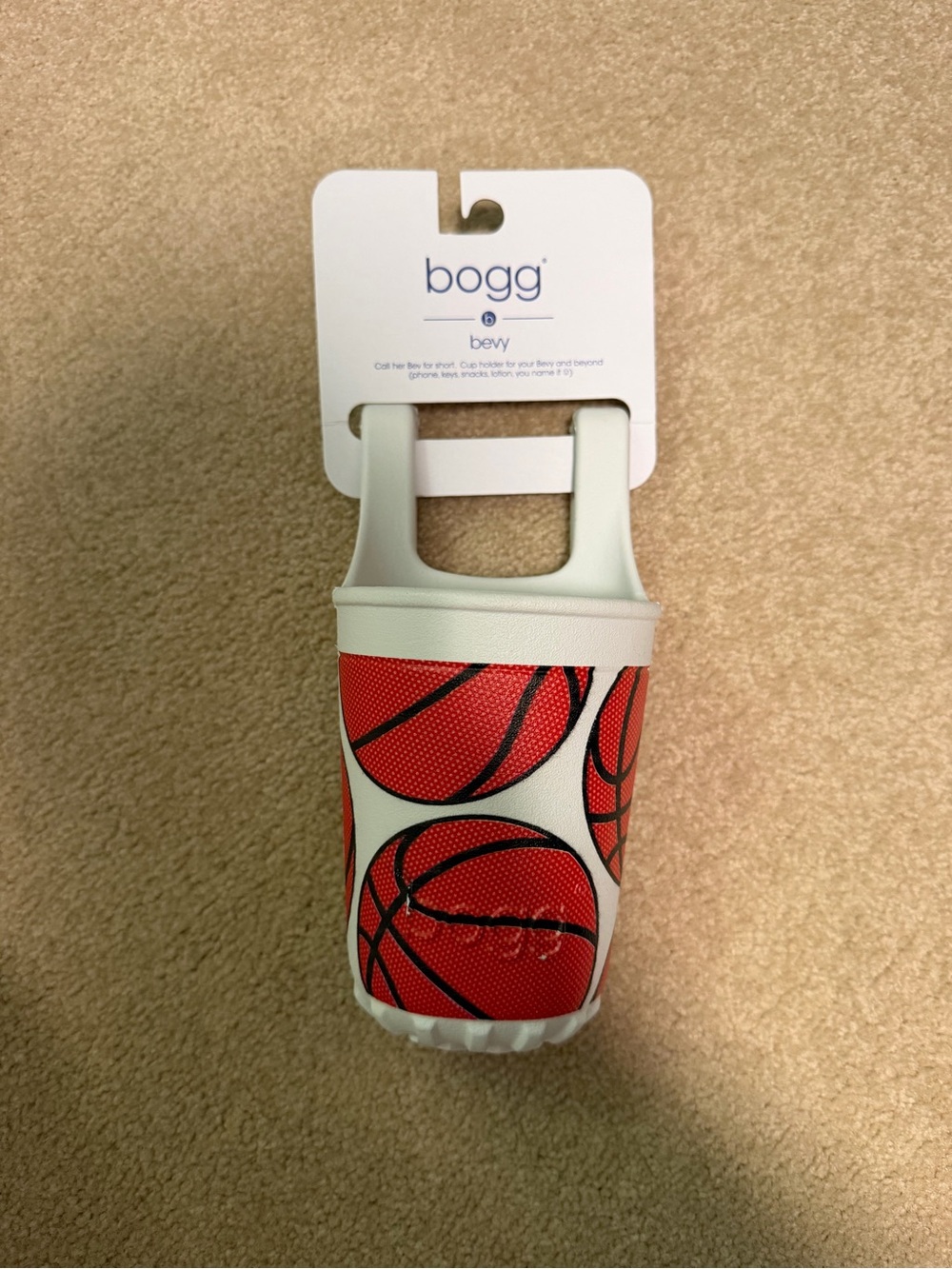 NWT bogg Bevy Cup Holder - Basketball Print